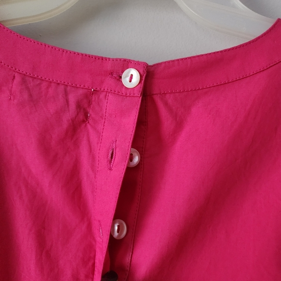 Olivia James The Label Women's Annie Puff Sleeve Blouse Hot Pink size XSmall - Picture 5 of 10